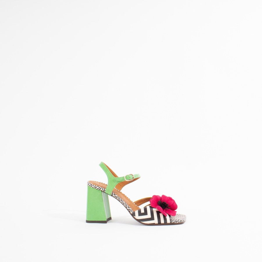 Sandals CHIE MIHARA | Pirota | Ferrari/Green/Black White Multi