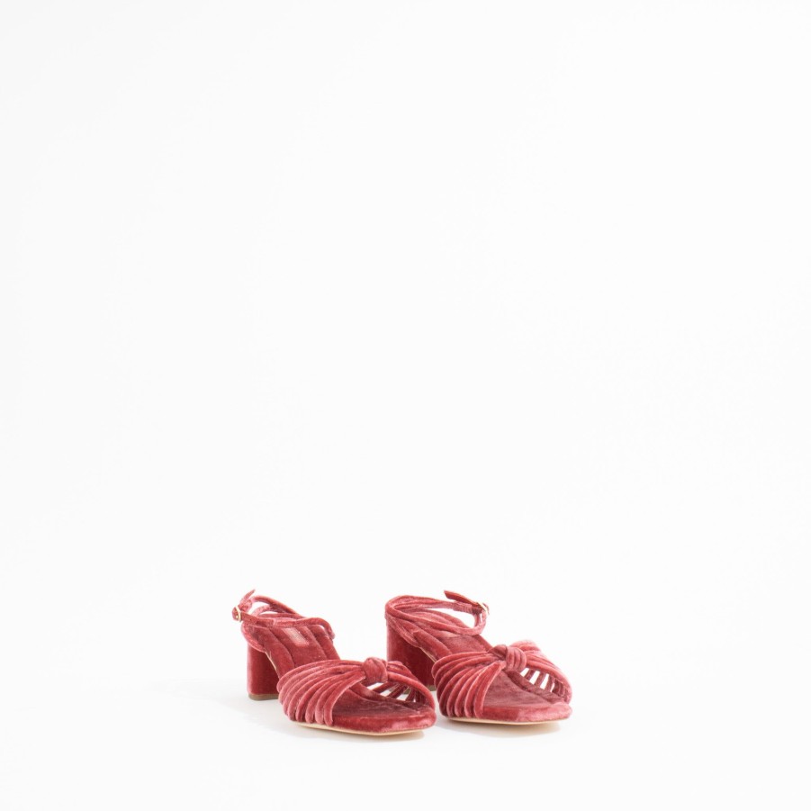 Sandals LOEFFLER RANDALL | Olivia Knot Heel | Tea Rose Velvet