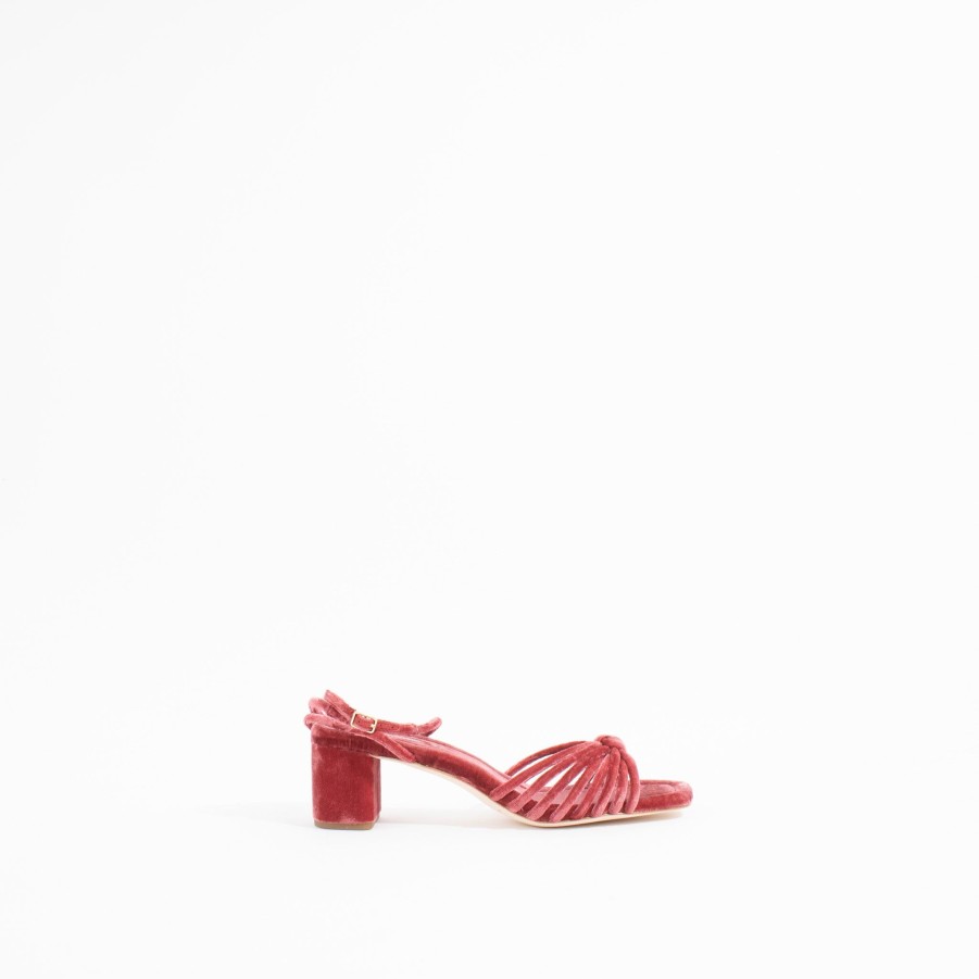 Sandals LOEFFLER RANDALL | Olivia Knot Heel | Tea Rose Velvet