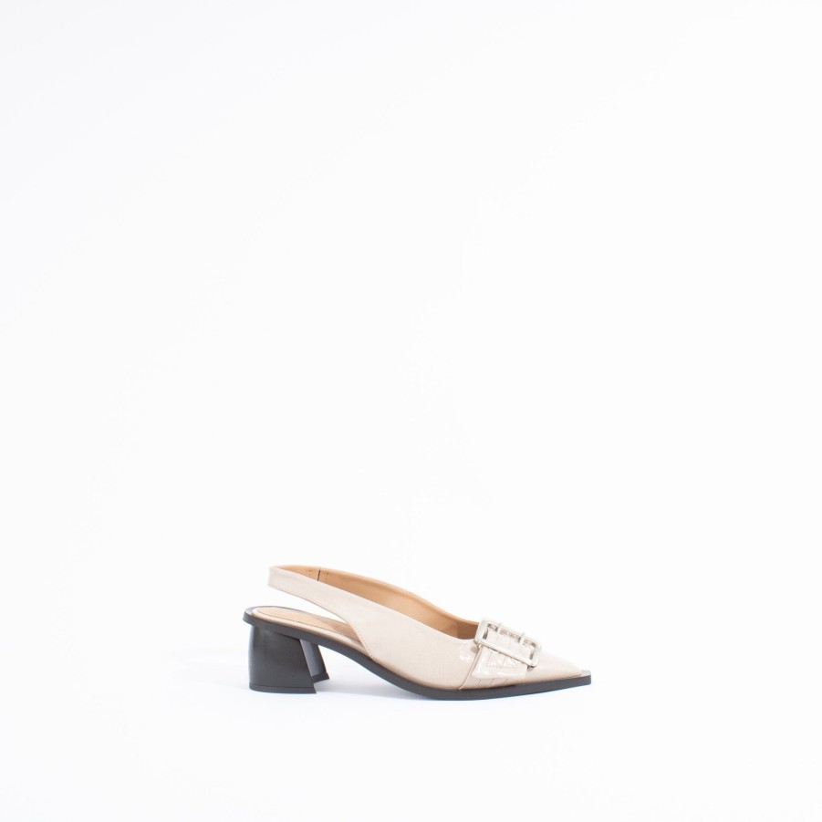 Pumps GANNI | Feminine Buckle Slingback Pump | Taupe