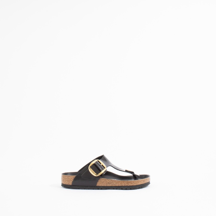 Flats BIRKENSTOCK | Gizeh Big Buckle | High Shine Black