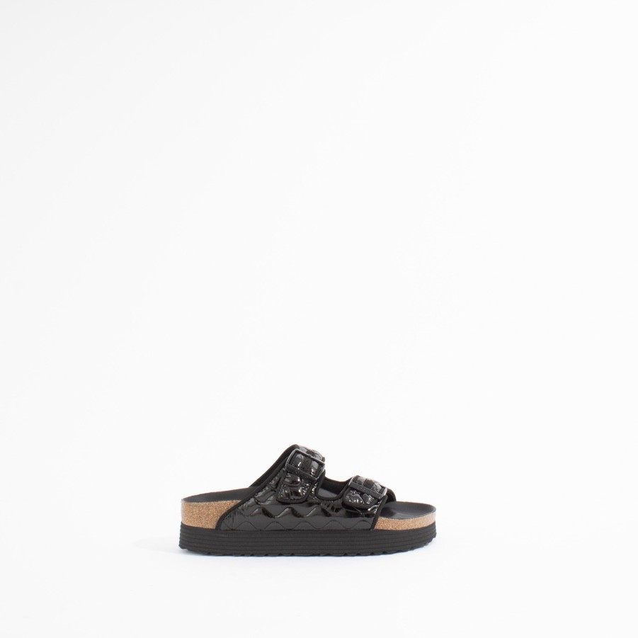 Mules & Slides BIRKENSTOCK | Arizona Padded Platform | Black Patent