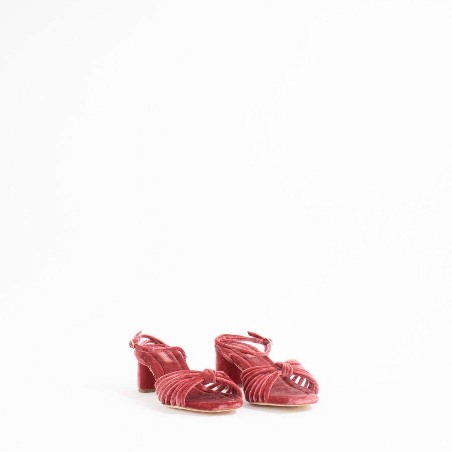 Heels LOEFFLER RANDALL | Olivia Knot Heel | Tea Rose Velvet