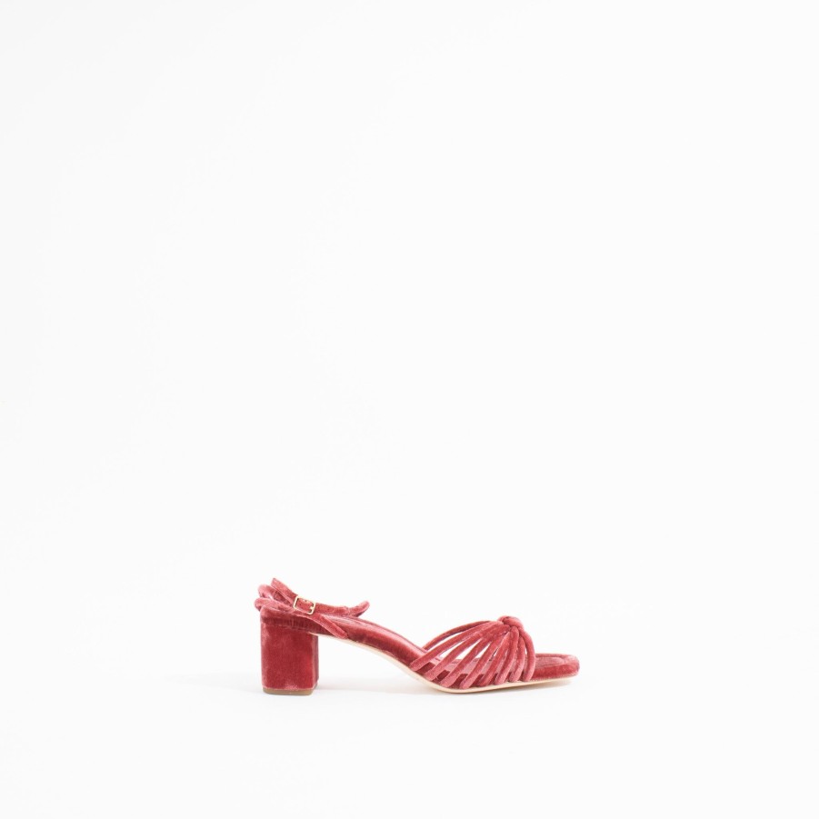 Heels LOEFFLER RANDALL | Olivia Knot Heel | Tea Rose Velvet