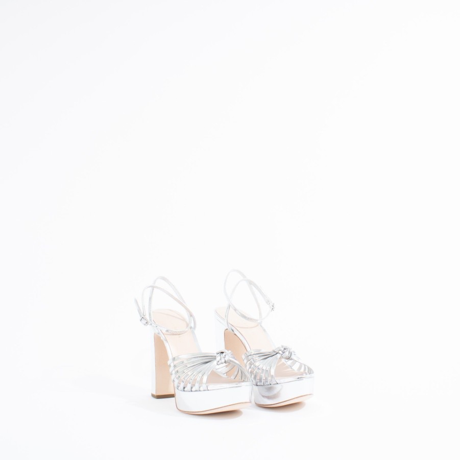 Heels LOEFFLER RANDALL | Rivka Knot Platform | Silver Metallic