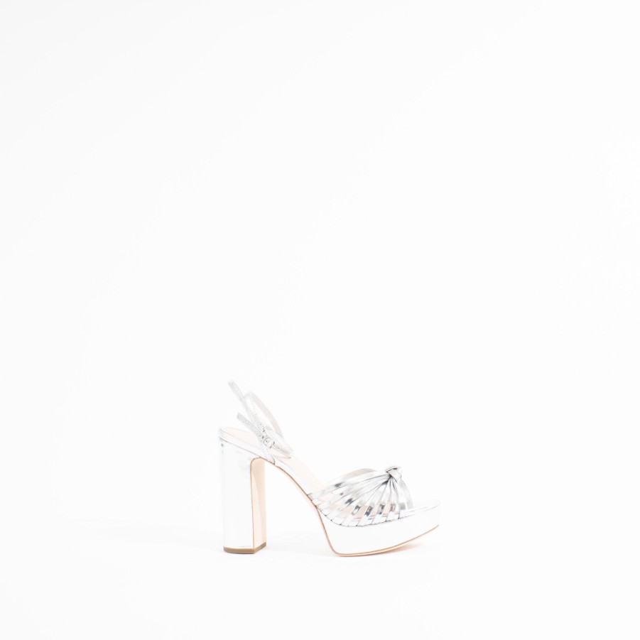 Heels LOEFFLER RANDALL | Rivka Knot Platform | Silver Metallic