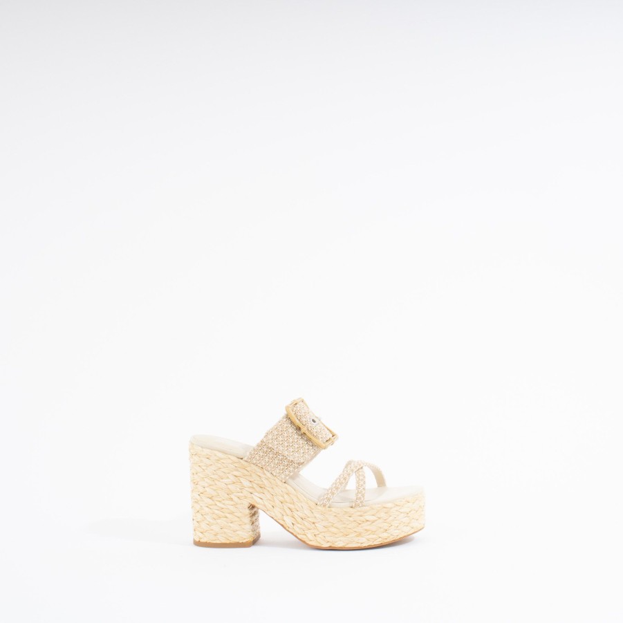 Mules & Slides DOLCE VITA | Edwina | White/Natural Raffia