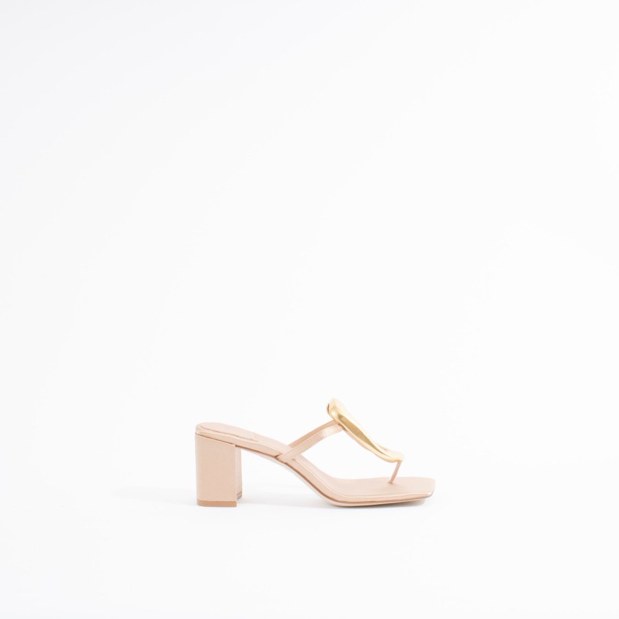 Heels JEFFREY CAMPBELL | Linq-Mh | Natural Satin/Gold