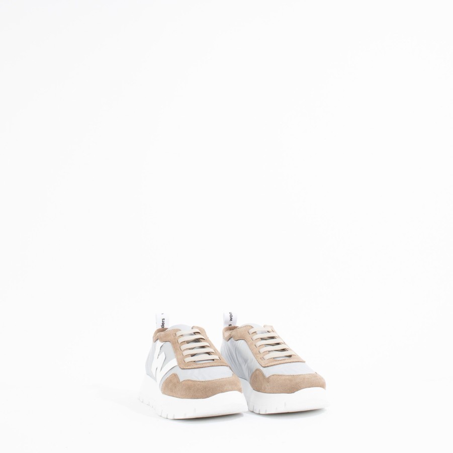 Sneakers WONDERS | A2416 | Taupe/Silver