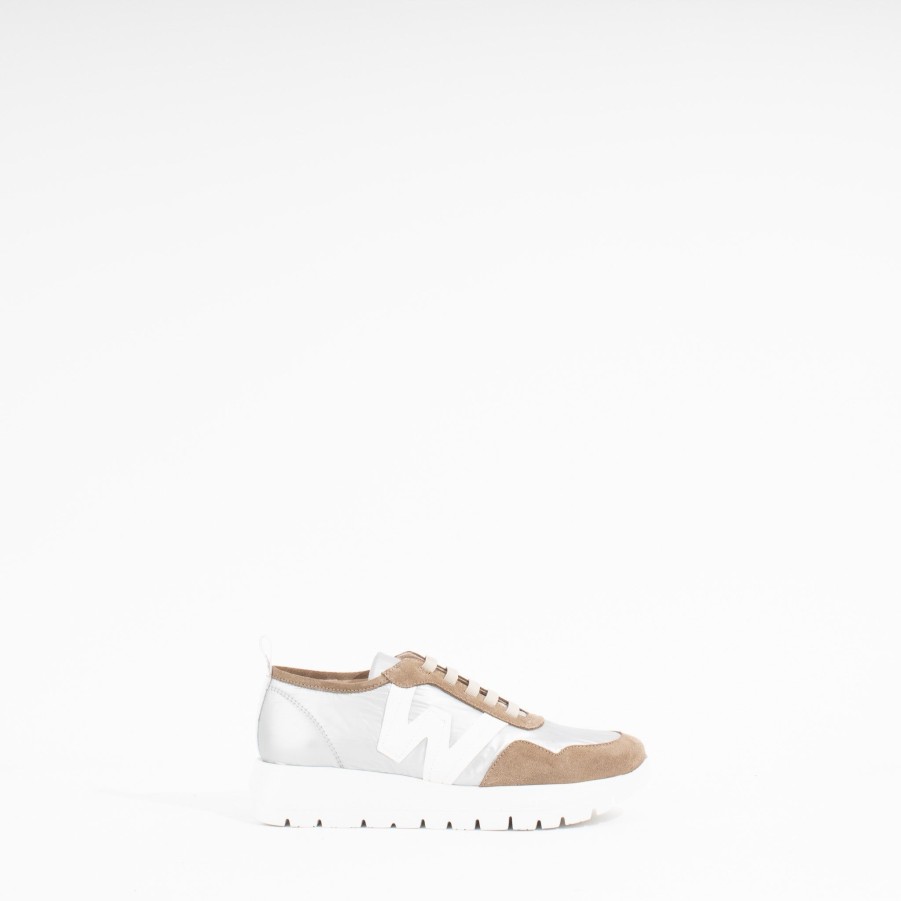 Sneakers WONDERS | A2416 | Taupe/Silver