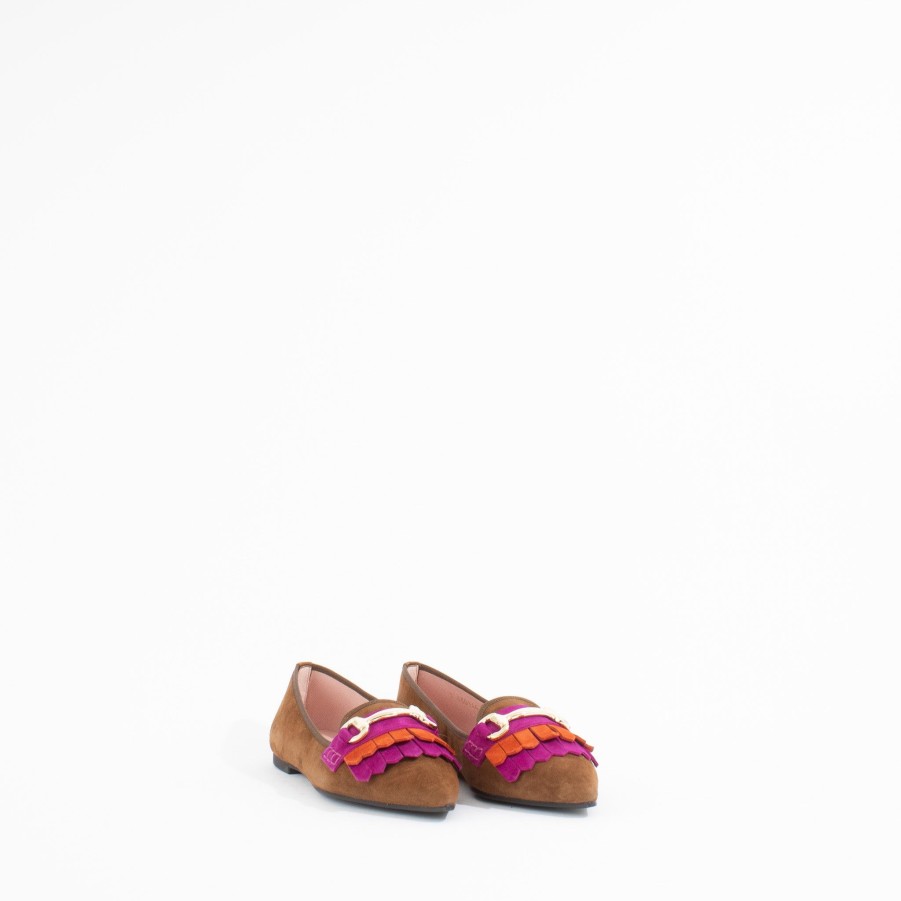 Flats PRETTY BALLERINAS | Ella | Cognac/Magenta/Orange