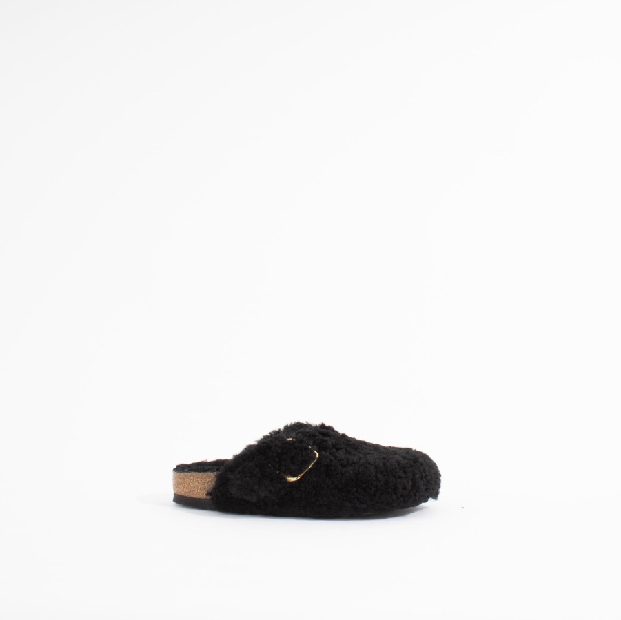 Mules & Slides BIRKENSTOCK | Boston Big Buckle Teddy Rivet | Black/Gold