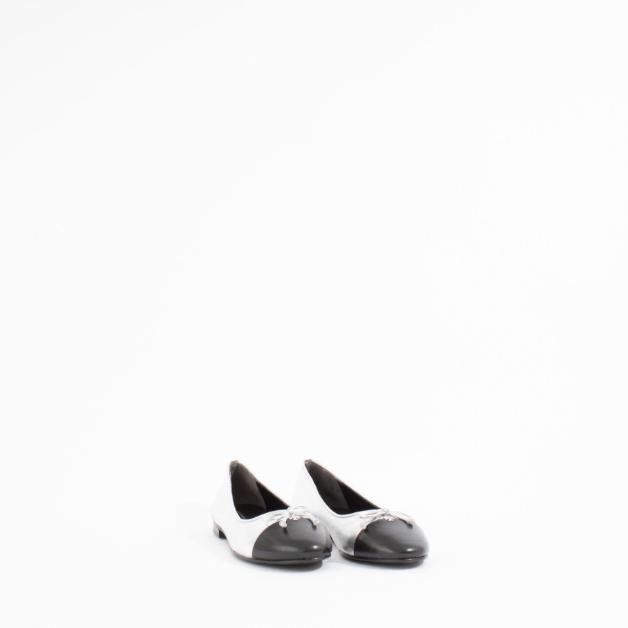 Flats TORY BURCH | Cap-Toe Ballet| Silver/Perfect Black