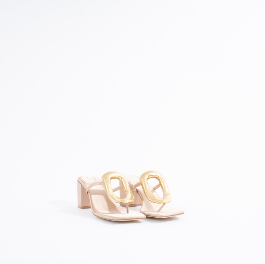 Sandals JEFFREY CAMPBELL | Linq-Mh | Natural Satin/Gold