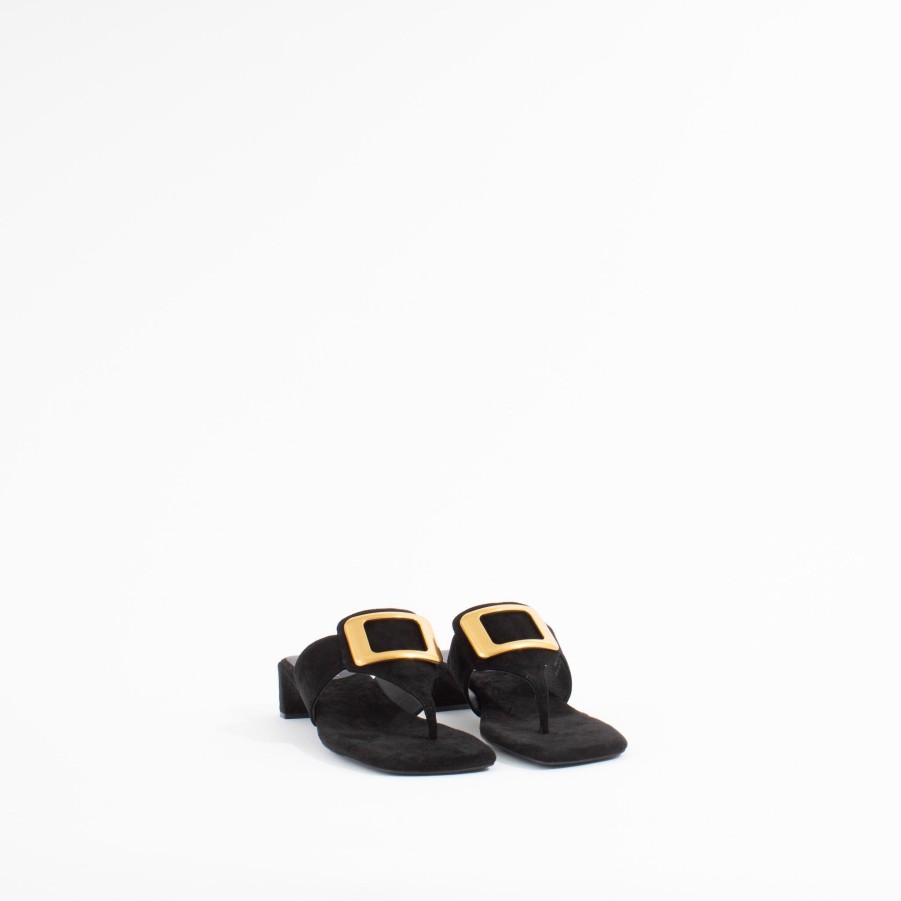 Sandals JEFFREY CAMPBELL | Kirstie | Black Suede/Gold