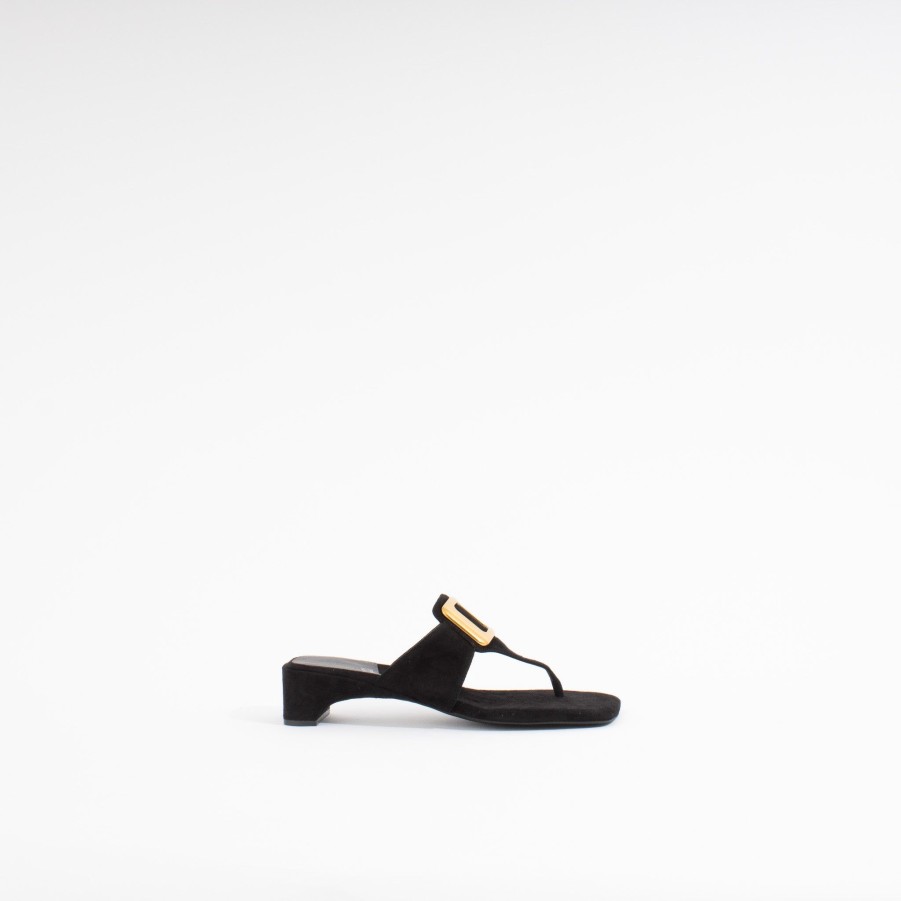 Sandals JEFFREY CAMPBELL | Kirstie | Black Suede/Gold