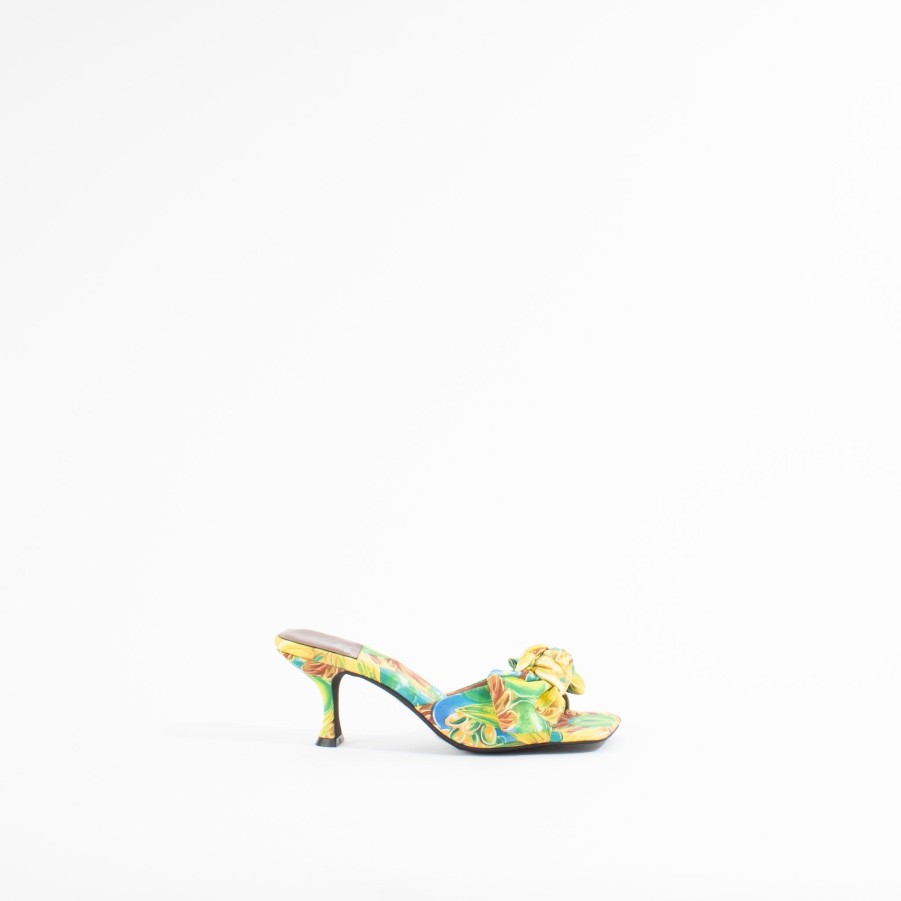 Sandals JEFFREY CAMPBELL | Mr. Big Bow | Green/Brown Floral