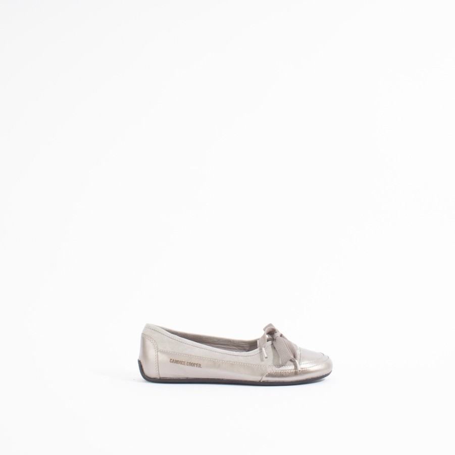 Loafers CANDICE COOPER | Candy Bow | Metallic Steel