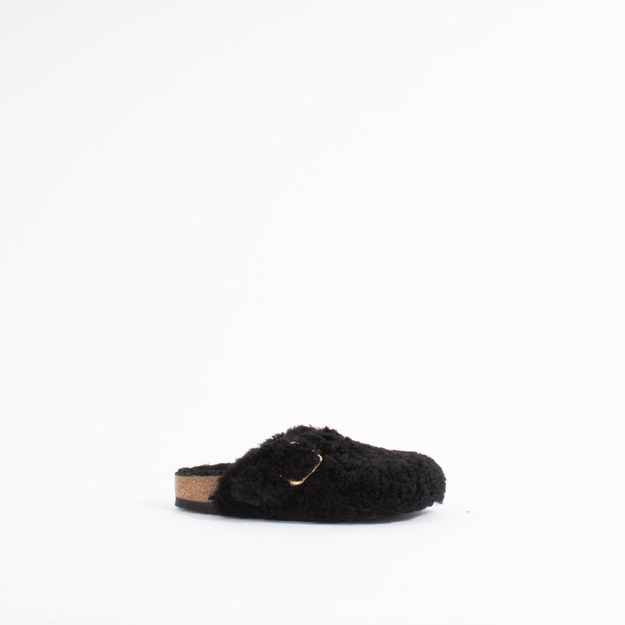 Flats BIRKENSTOCK | Boston Big Buckle Teddy Rivet | Black/Gold