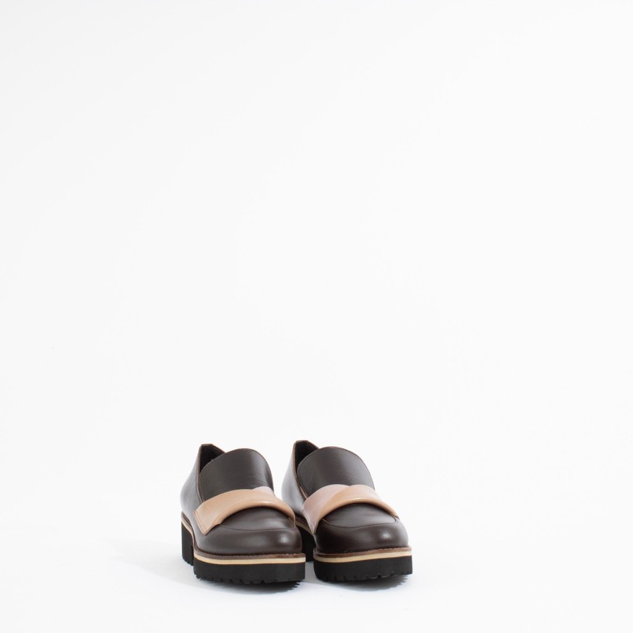 Wedges & Platforms ALL BLACK | Flatsash Lugg | Dk Brown/Nude