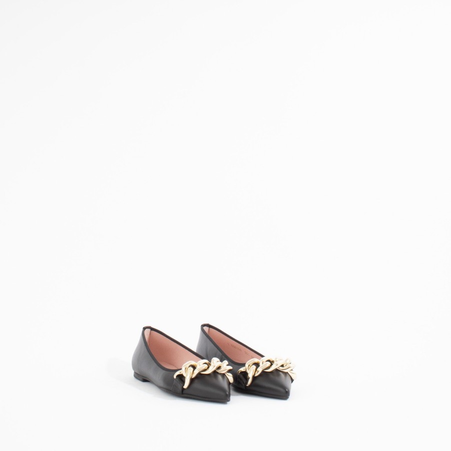 Flats PRETTY BALLERINAS | Ella | Black/Gold